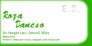 roza dancso business card