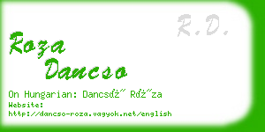 roza dancso business card